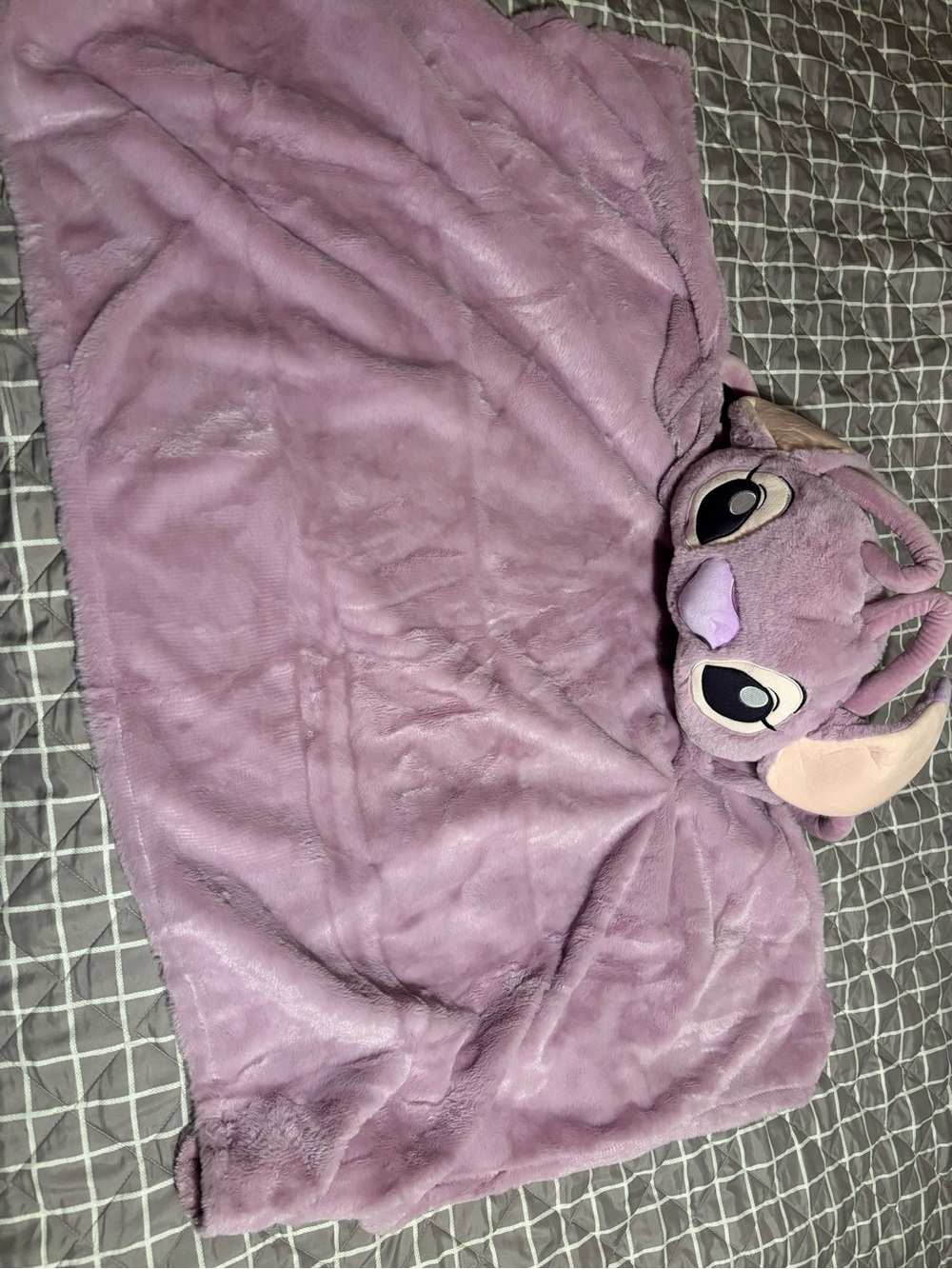 Plush Lilac Animal Hooded Blanket - Soft Cozy Throw